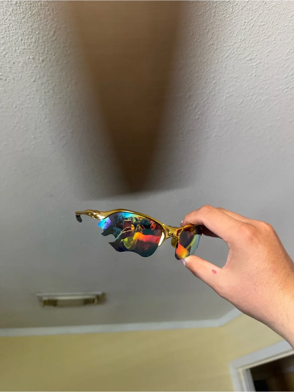 Gold Rim Mirrored Sport Sunglasses Oakley